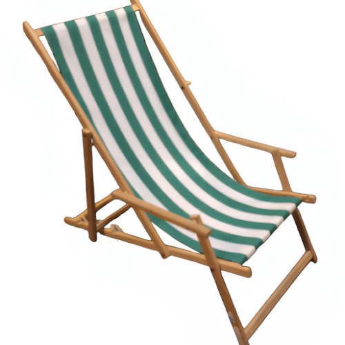 Strandstoel groen/wit (A585.3)